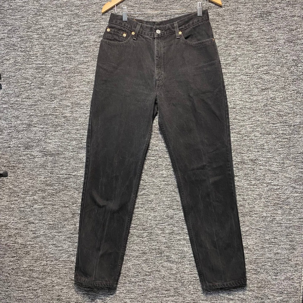 VTG Levis 512 Jeans Womens 11 Medium High Rise Slim Fit Straight Leg Black 90s